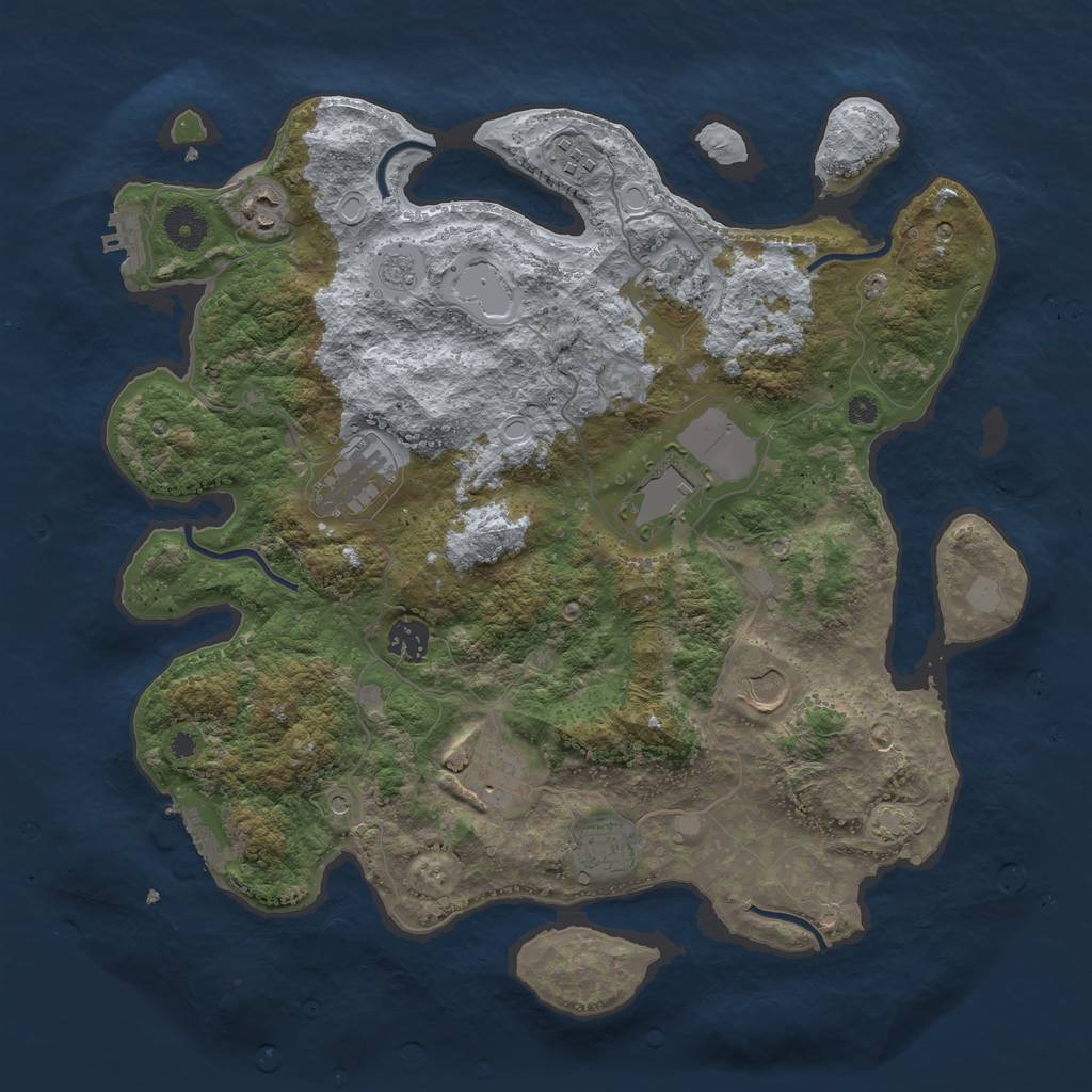 Rust Map: Procedural Map, Size: 3800, Seed: 62, 17 Monuments