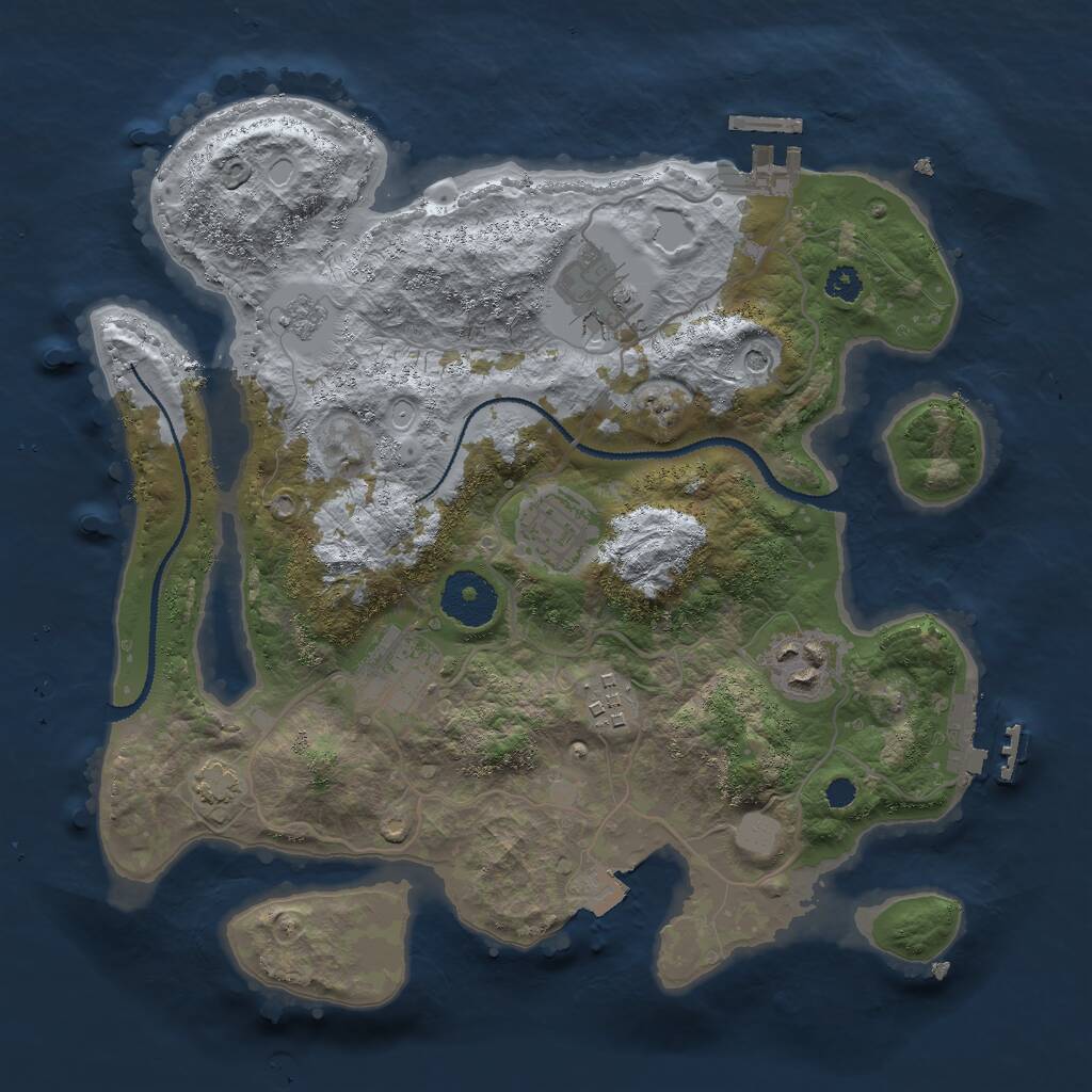 Rust Map: Procedural Map, Size: 3000, Seed: 1024996054, 11 Monuments