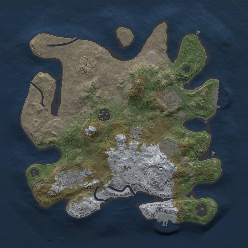 Rust Map: Procedural Map, Size: 3000, Seed: 104357, 15 Monuments