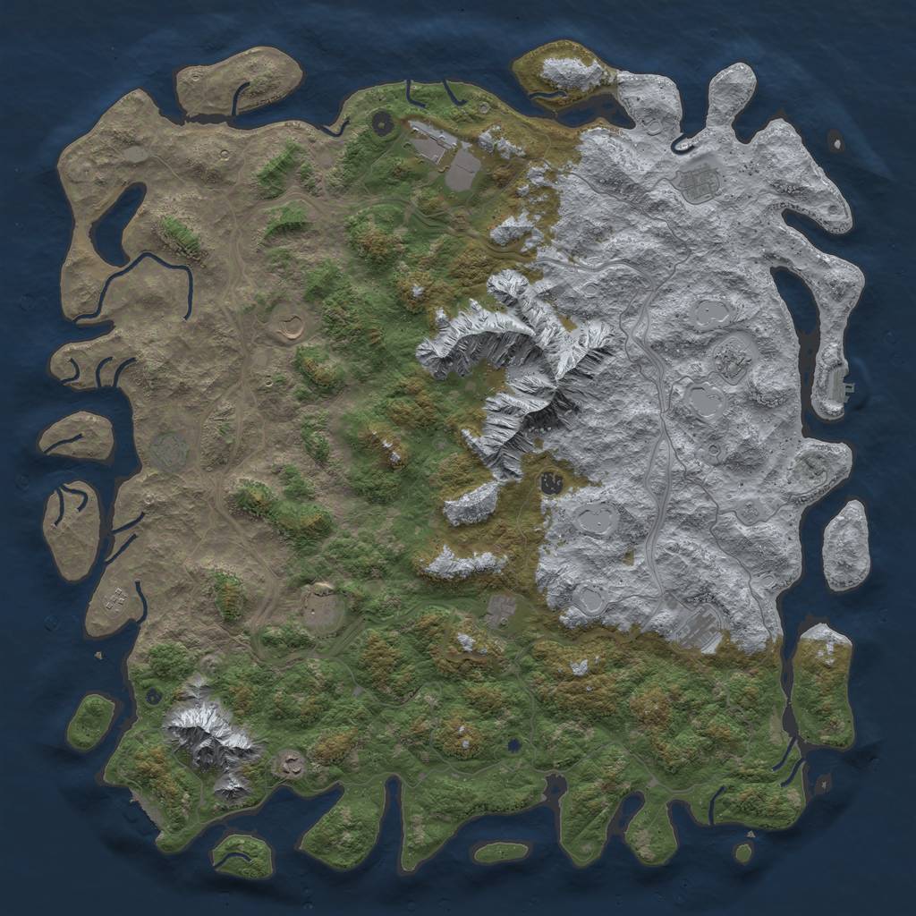 Rust Map: Procedural Map, Size: 6000, Seed: 467789568, 20 Monuments