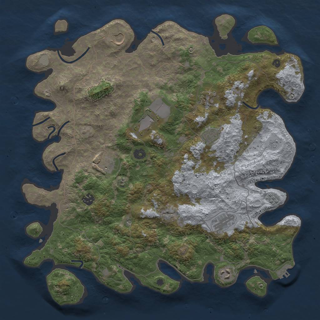 Rust Map: Procedural Map, Size: 4100, Seed: 52645840, 15 Monuments