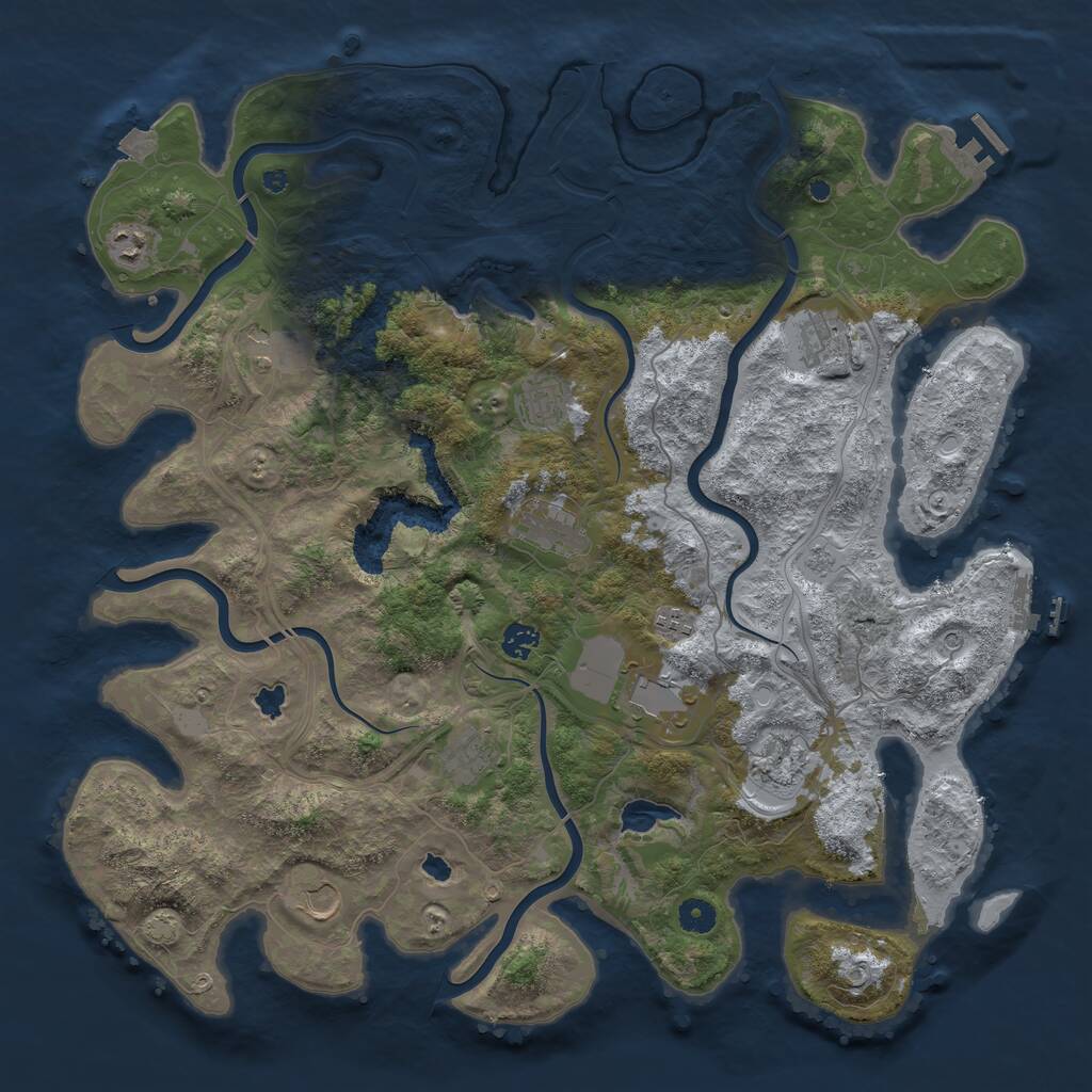 Rust Map: Procedural Map, Size: 4500, Seed: 1835060512, 17 Monuments