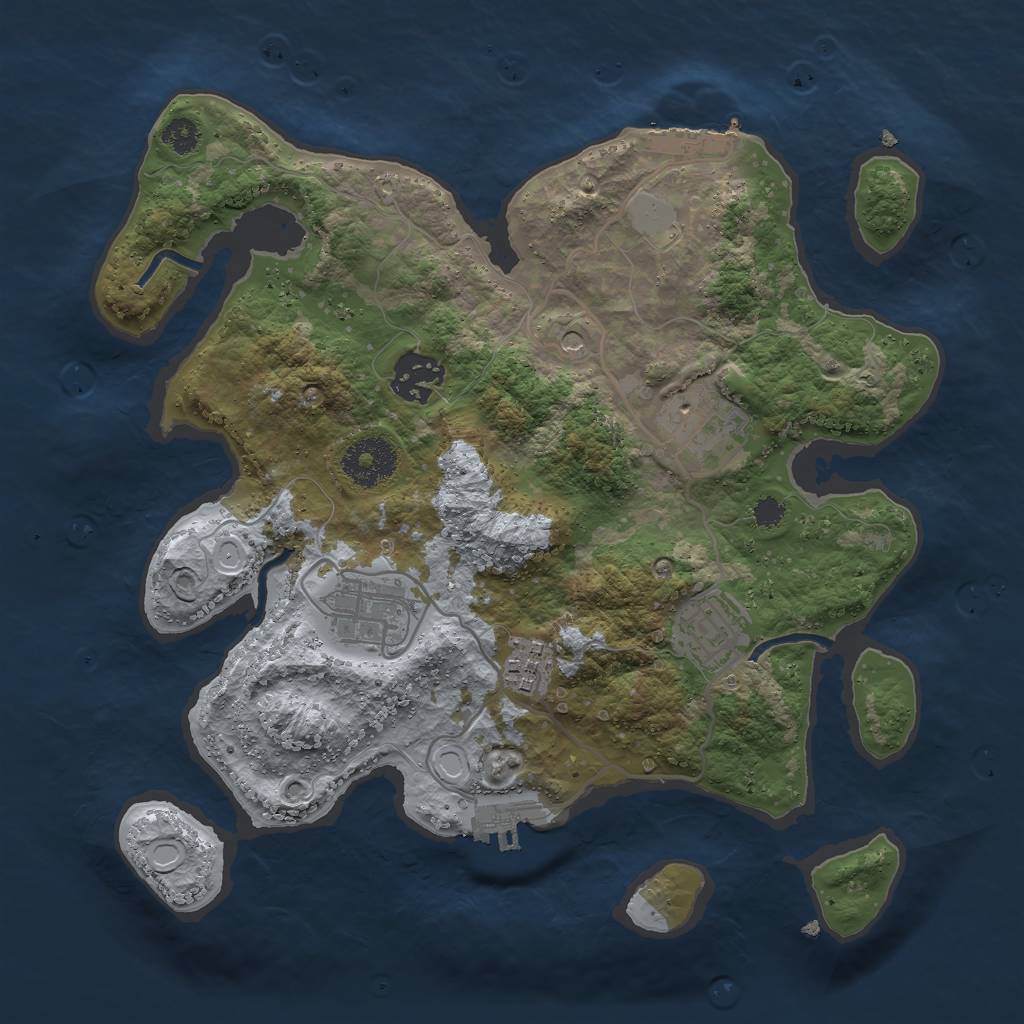 Rust Map: Procedural Map, Size: 3000, Seed: 306159, 13 Monuments