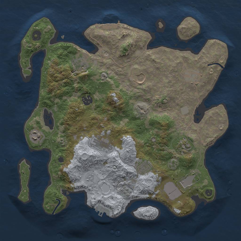Rust Map: Procedural Map, Size: 3500, Seed: 1546101625, 19 Monuments