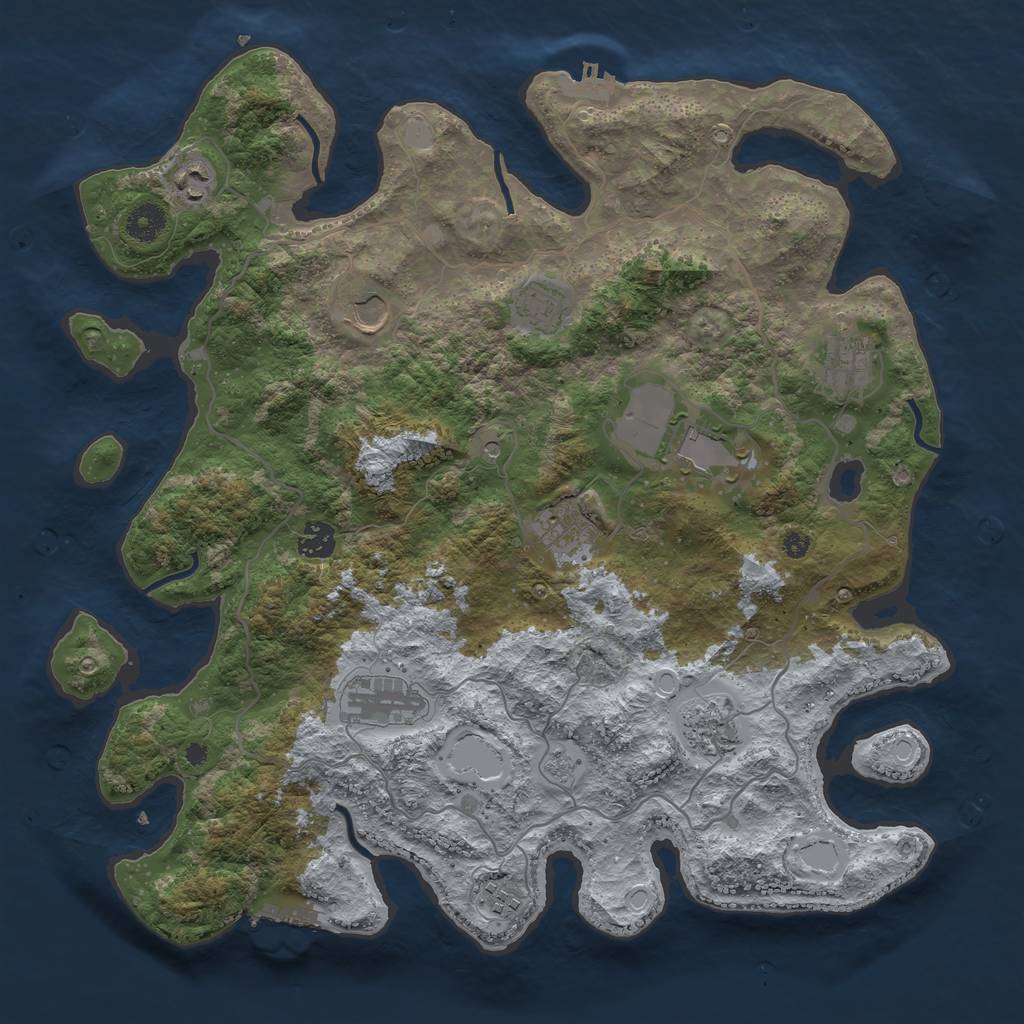 Rust Map: Procedural Map, Size: 4000, Seed: 141779584, 19 Monuments