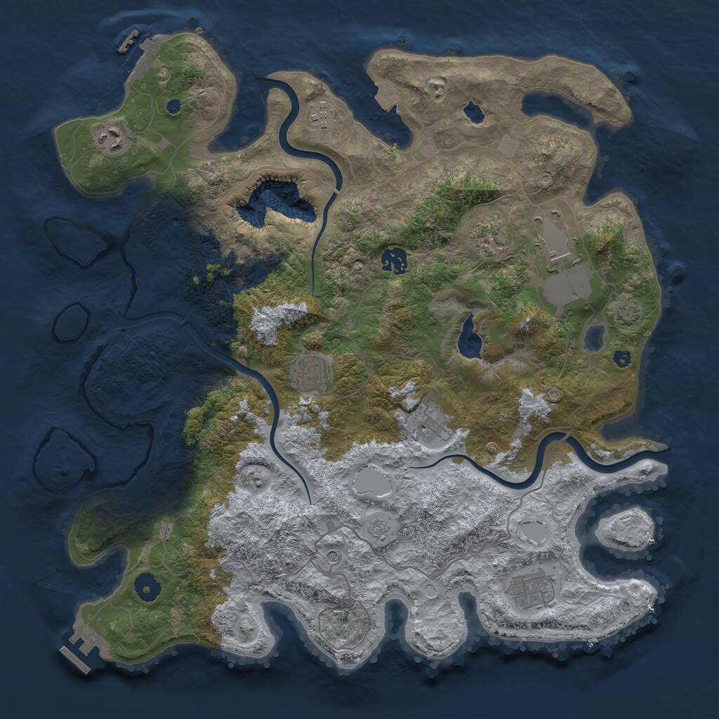 Rust Map: Procedural Map, Size: 4000, Seed: 141779584, 14 Monuments