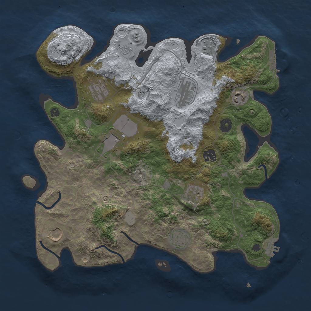 Rust Map: Procedural Map, Size: 3500, Seed: 48249942, 18 Monuments