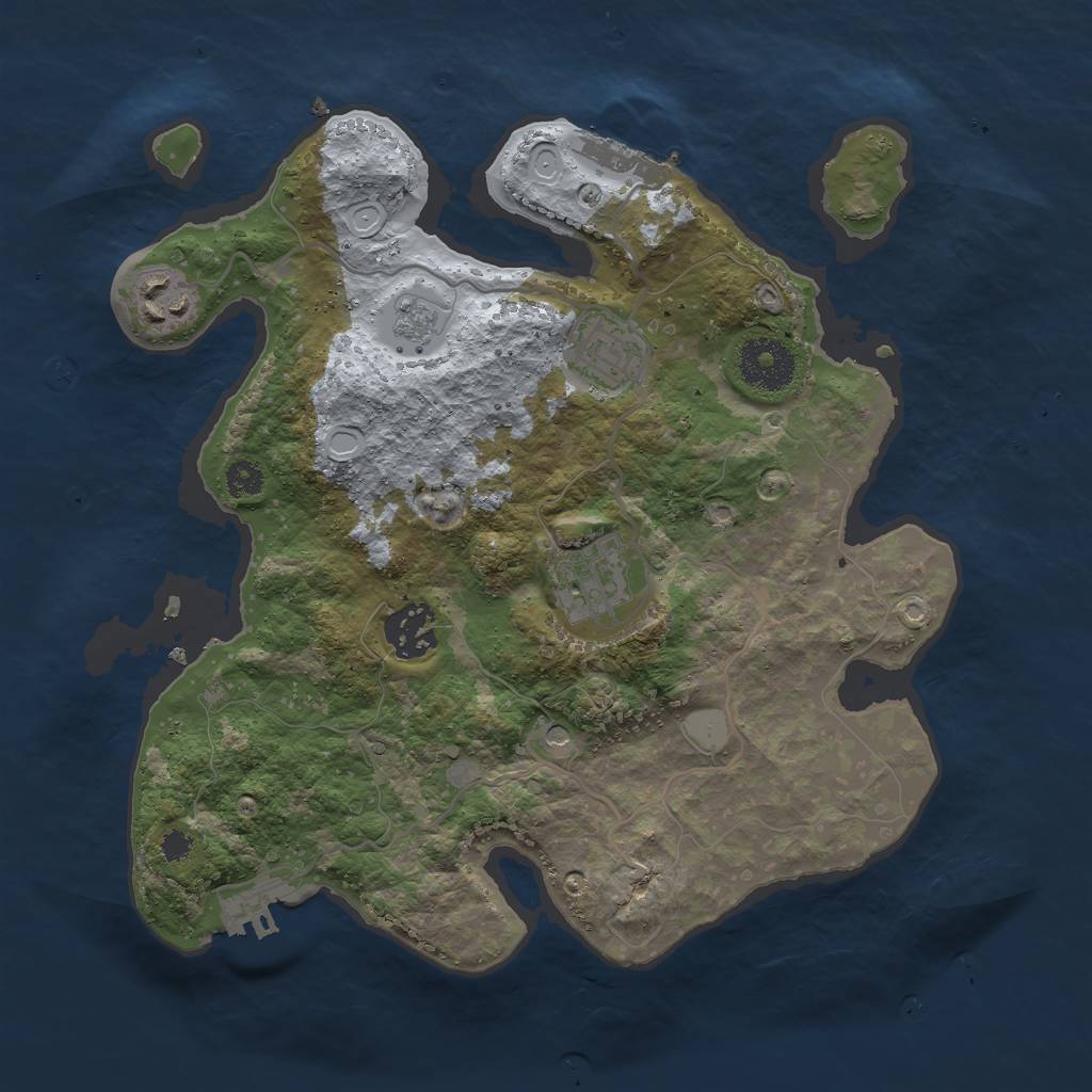 Rust Map: Procedural Map, Size: 3000, Seed: 70643211, 13 Monuments