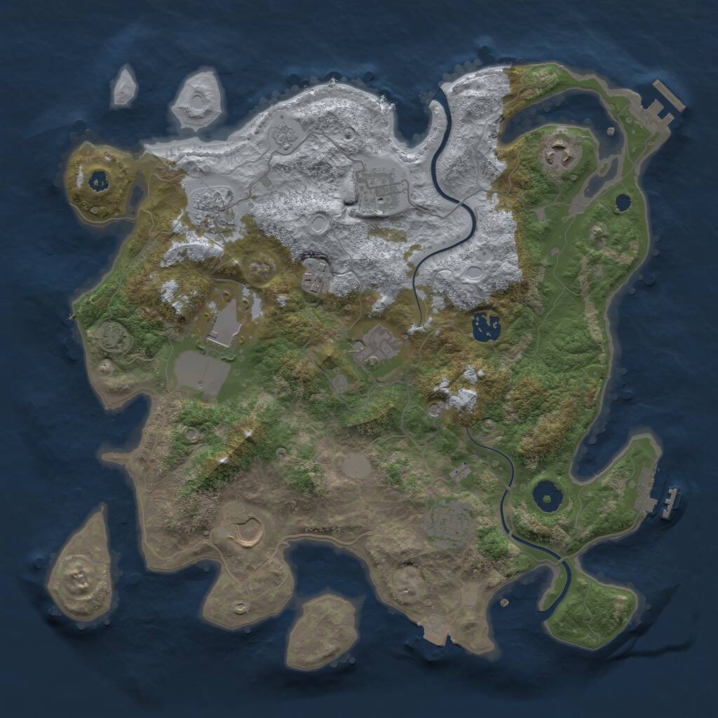 Rust Map: Procedural Map, Size: 3600, Seed: 65987993, 15 Monuments