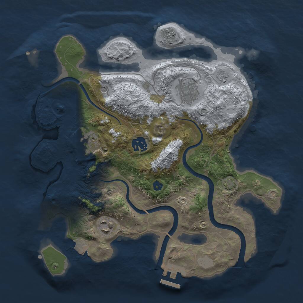Rust Map: Procedural Map, Size: 3000, Seed: 5670231, 10 Monuments