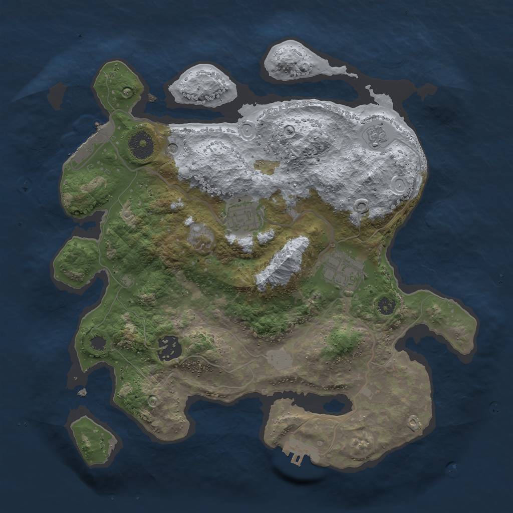 Rust Map: Procedural Map, Size: 3000, Seed: 5670231, 12 Monuments
