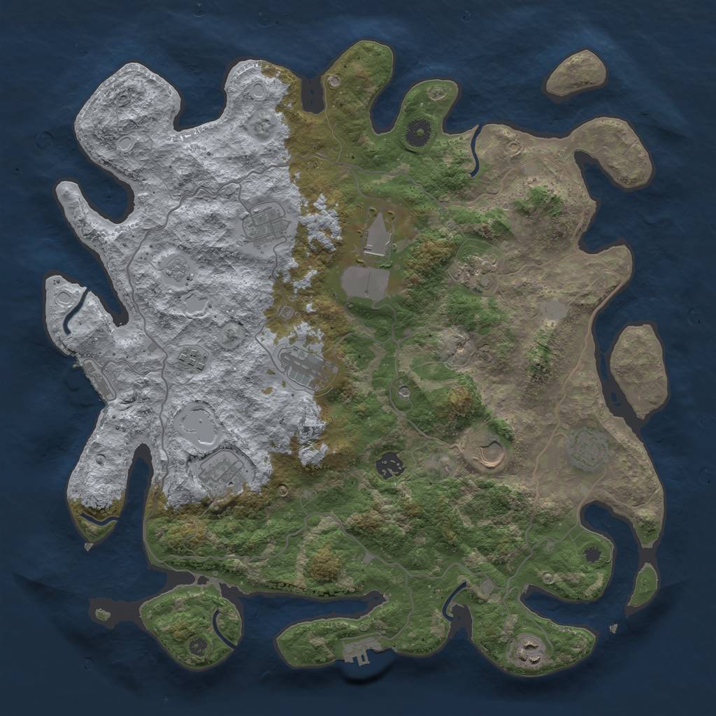 Rust Map: Procedural Map, Size: 4050, Seed: 1339940260, 19 Monuments