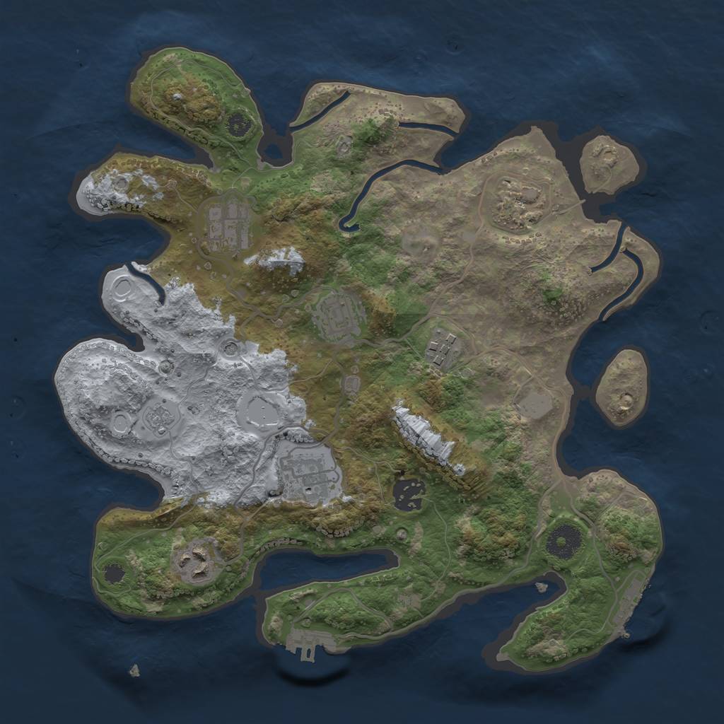 Rust Map: Procedural Map, Size: 3200, Seed: 29987426, 16 Monuments