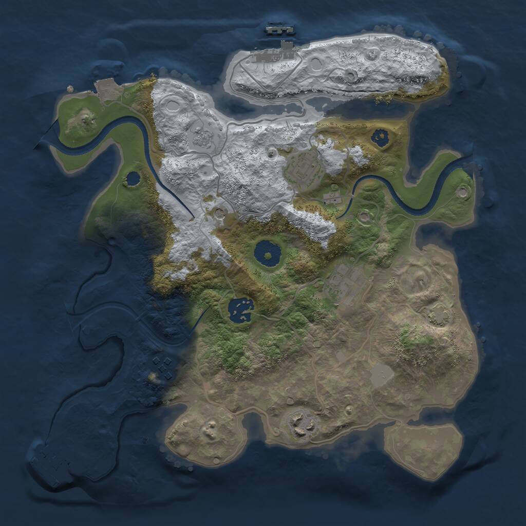 Rust Map: Procedural Map, Size: 3000, Seed: 28124702, 11 Monuments