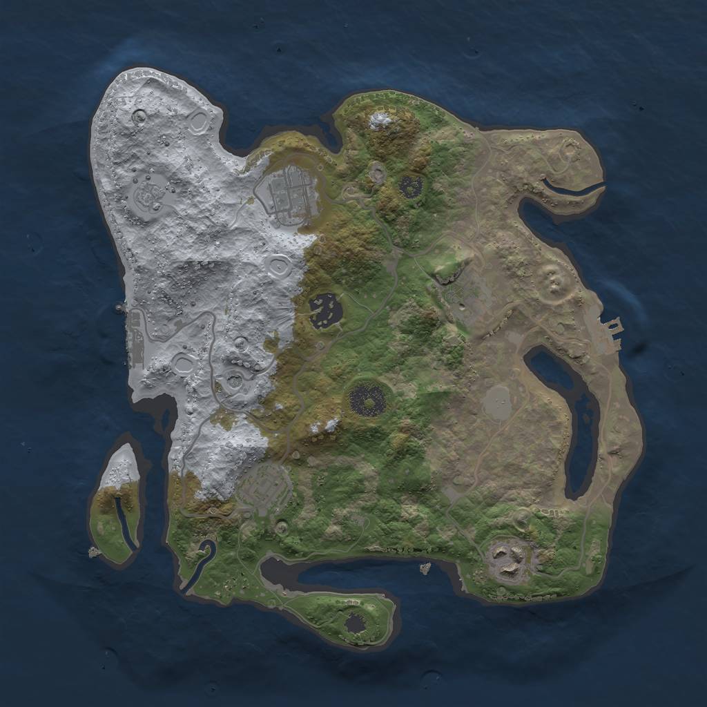 Rust Map: Procedural Map, Size: 3000, Seed: 52266, 14 Monuments