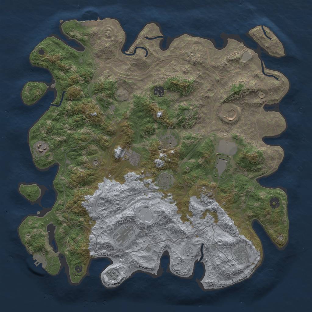 Rust Map: Procedural Map, Size: 4300, Seed: 2091182452, 20 Monuments