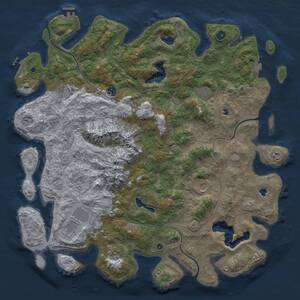 Thumbnail Rust Map: Procedural Map, Size: 5000, Seed: 41258965, 14 Monuments