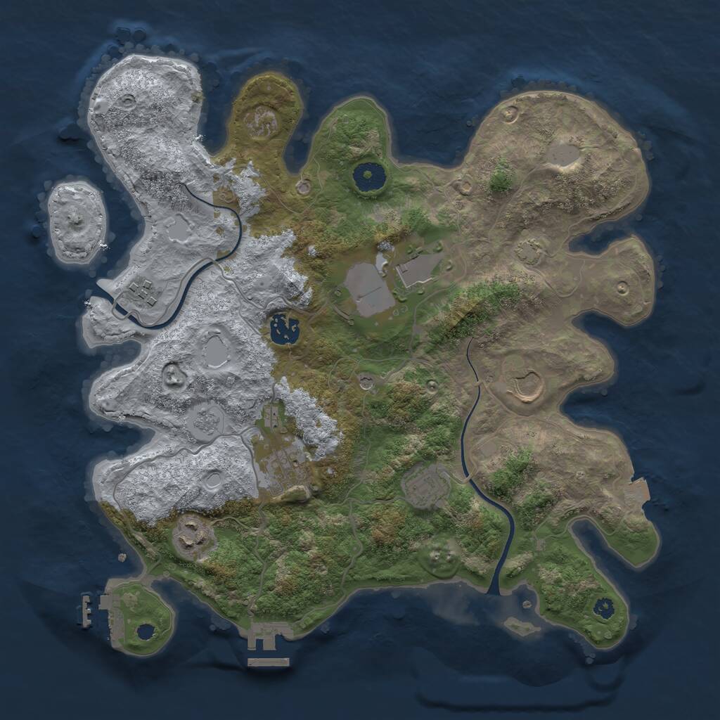Rust Map: Procedural Map, Size: 3500, Seed: 31450699, 13 Monuments