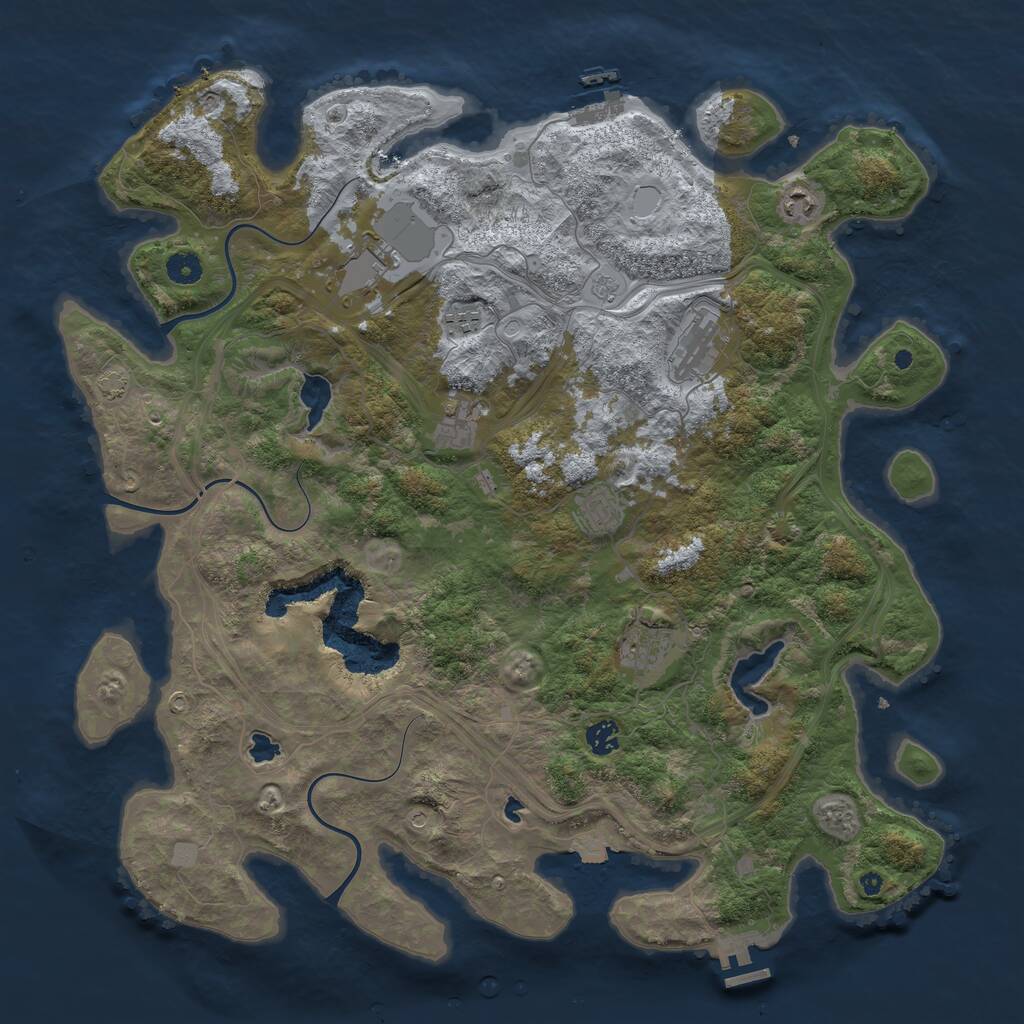 Rust Map: Procedural Map, Size: 4500, Seed: 81858300, 14 Monuments