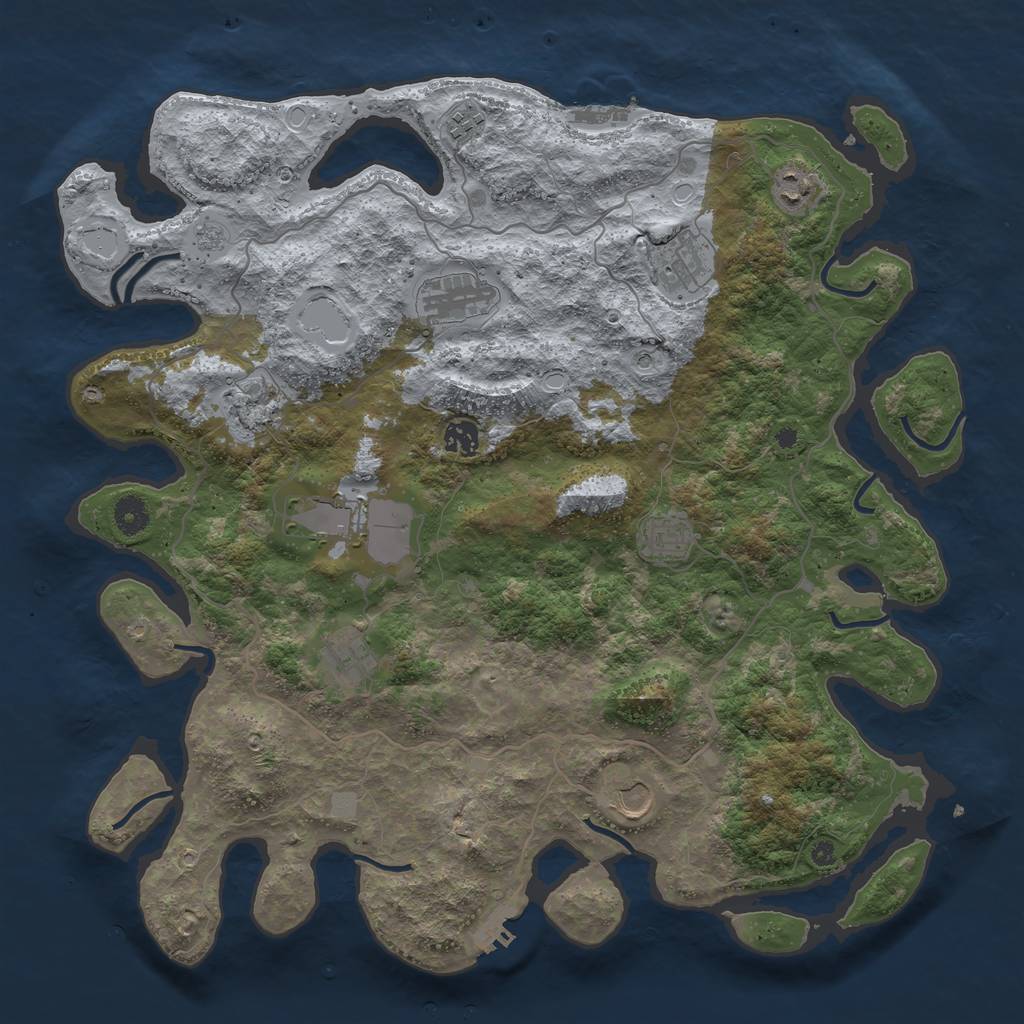 Rust Map: Procedural Map, Size: 4200, Seed: 375904456, 19 Monuments