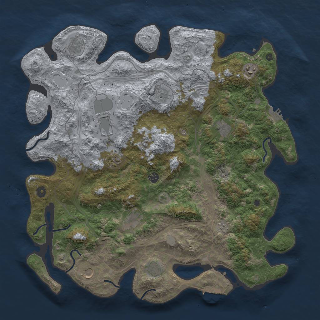 Rust Map: Procedural Map, Size: 4500, Seed: 712700819, 20 Monuments