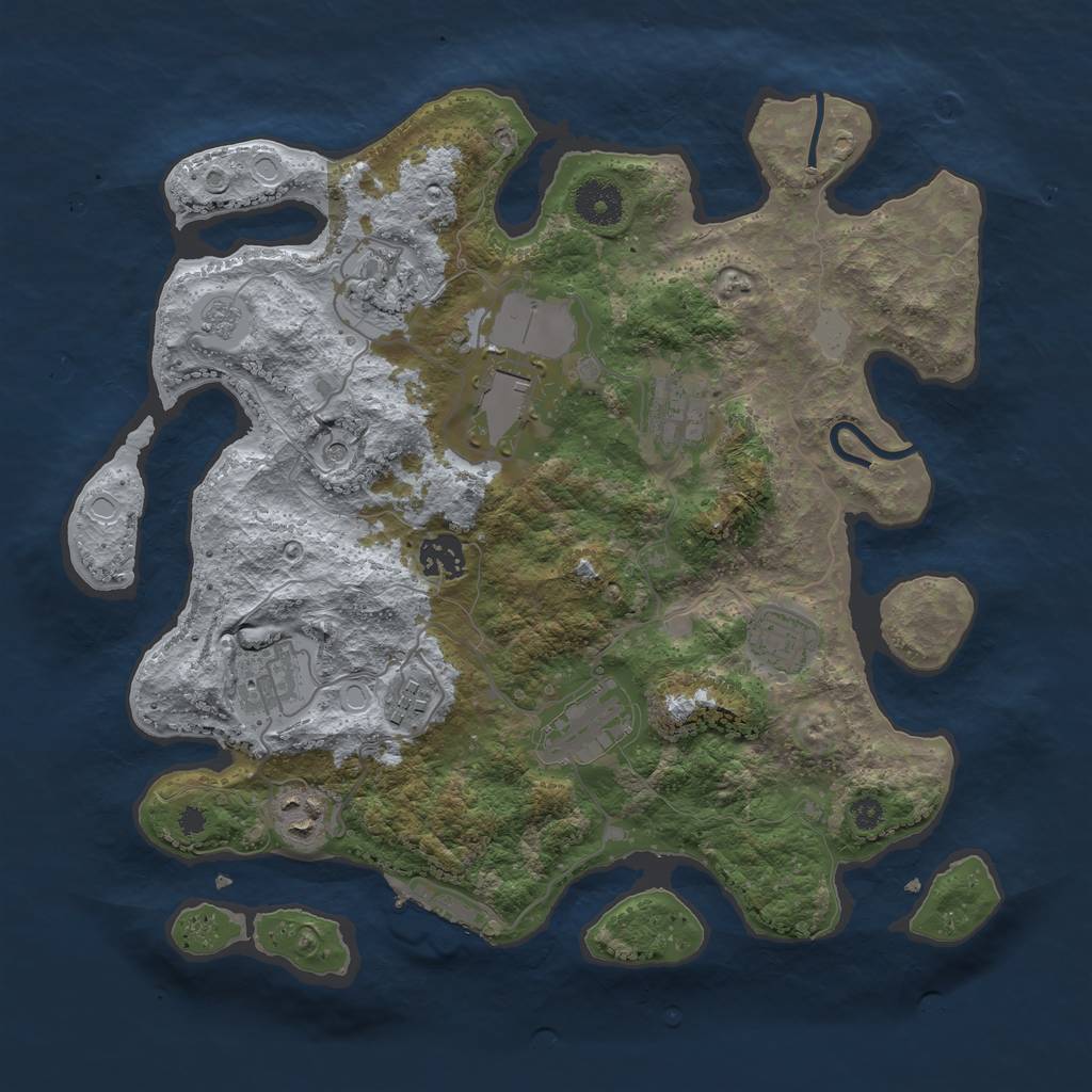 Rust Map: Procedural Map, Size: 3500, Seed: 935653467, 15 Monuments