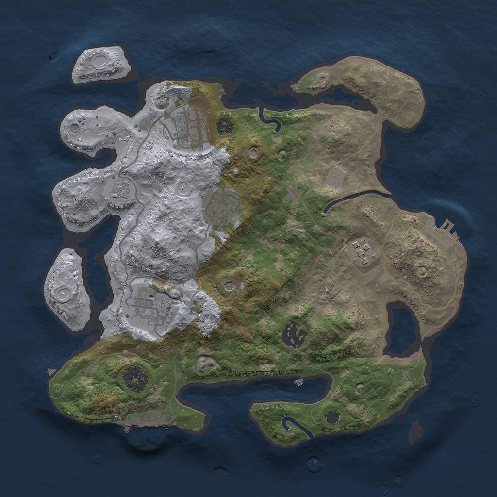 Rust Map: Procedural Map, Size: 3000, Seed: 126161, 14 Monuments