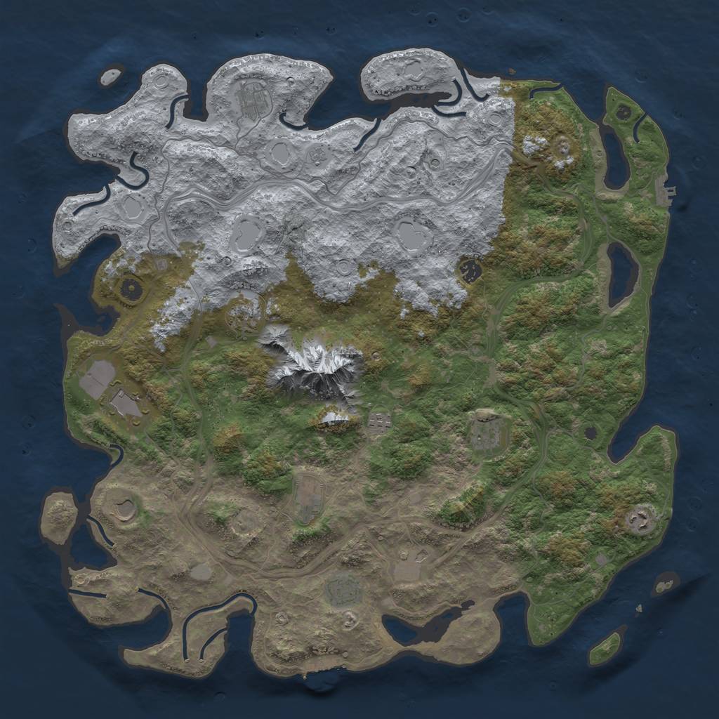 Rust Map: Procedural Map, Size: 5000, Seed: 1486526355, 20 Monuments