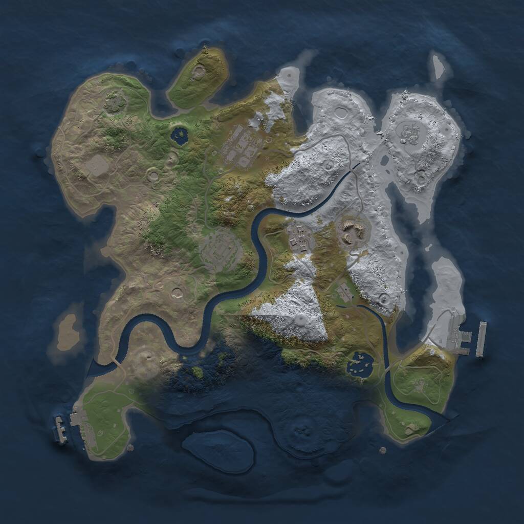 Rust Map: Procedural Map, Size: 3000, Seed: 1798895424, 11 Monuments