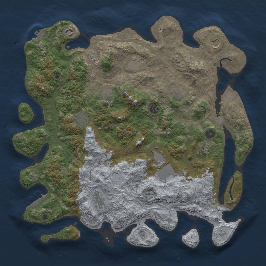 Rust Map: Procedural Map, Size: 4300, Seed: 741242719, 20 Monuments
