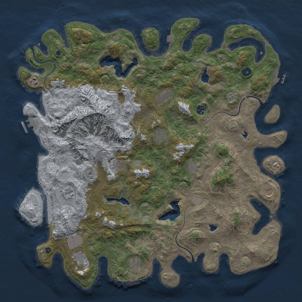 Rust Map: Procedural Map, Size: 5000, Seed: 1975906794, 17 Monuments
