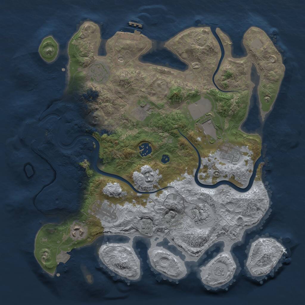 Rust Map: Procedural Map, Size: 3500, Seed: 426009795, 15 Monuments