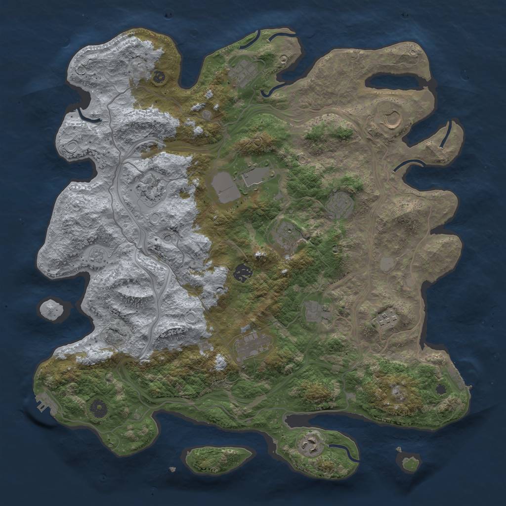 Rust Map: Procedural Map, Size: 4250, Seed: 1308565345, 20 Monuments