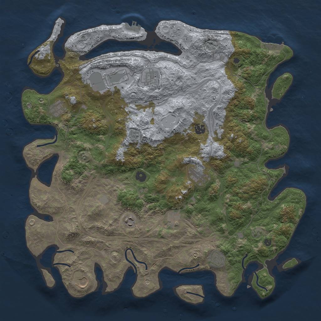 Rust Map: Procedural Map, Size: 4500, Seed: 11542531, 17 Monuments