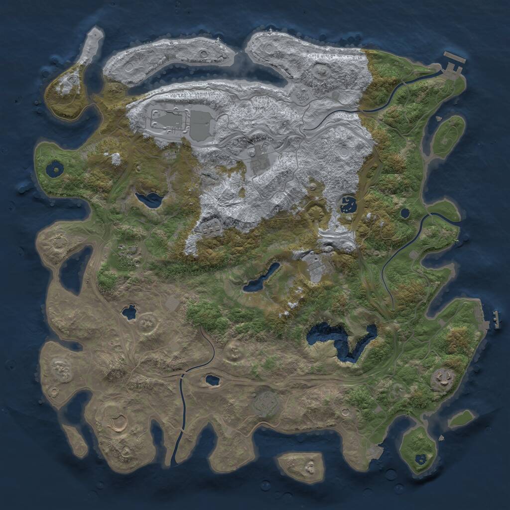 Rust Map: Procedural Map, Size: 4500, Seed: 11542531, 15 Monuments