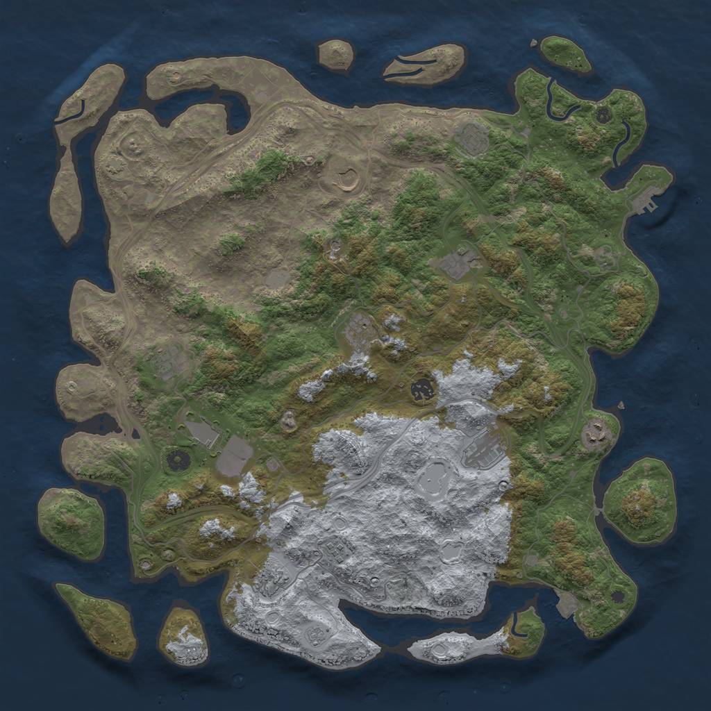 Rust Map: Procedural Map, Size: 4700, Seed: 61254856, 18 Monuments