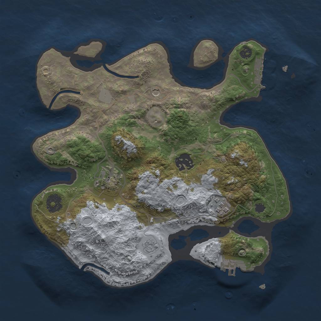 Rust Map: Procedural Map, Size: 2750, Seed: 128606619, 12 Monuments