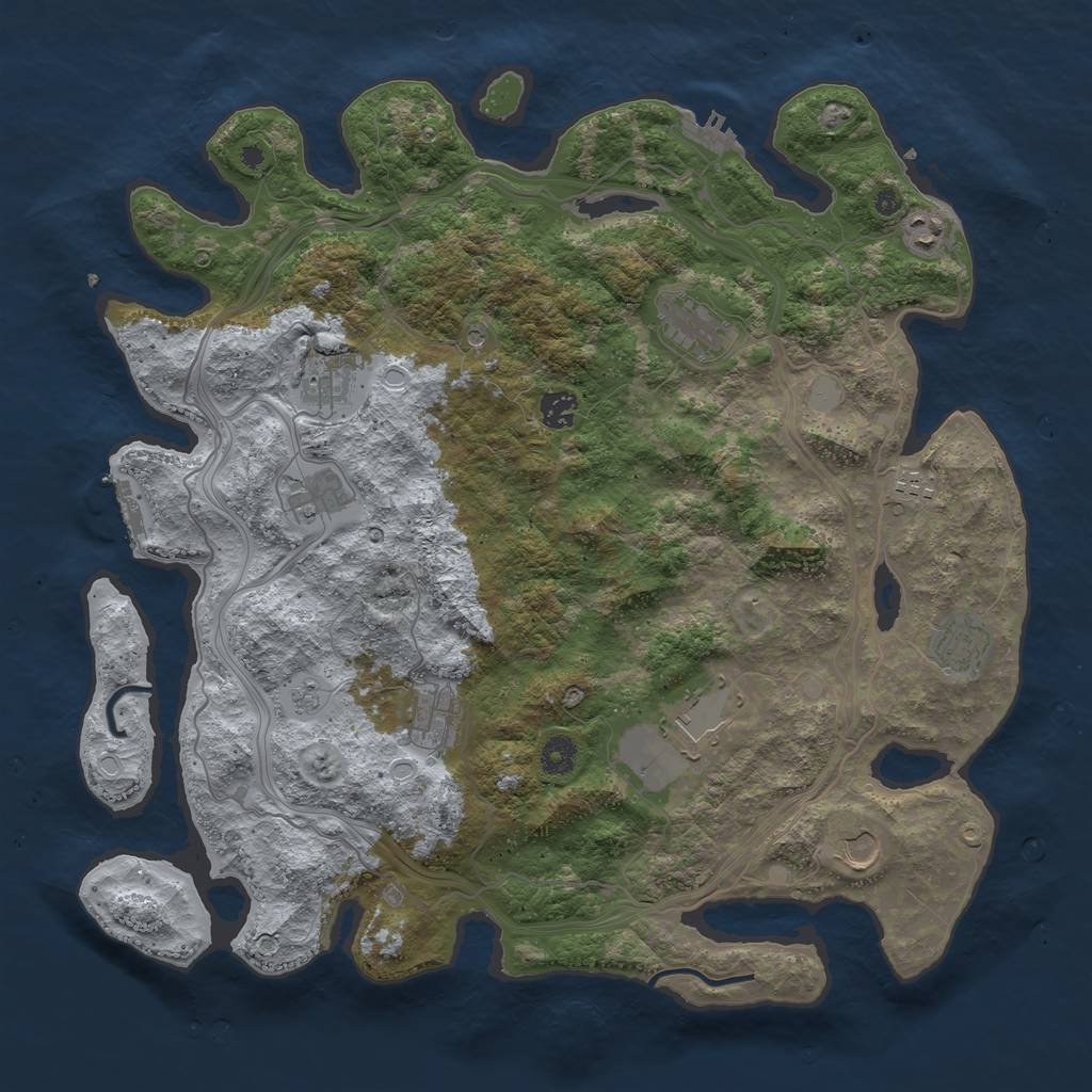 Rust Map: Procedural Map, Size: 4253, Seed: 142291467, 19 Monuments