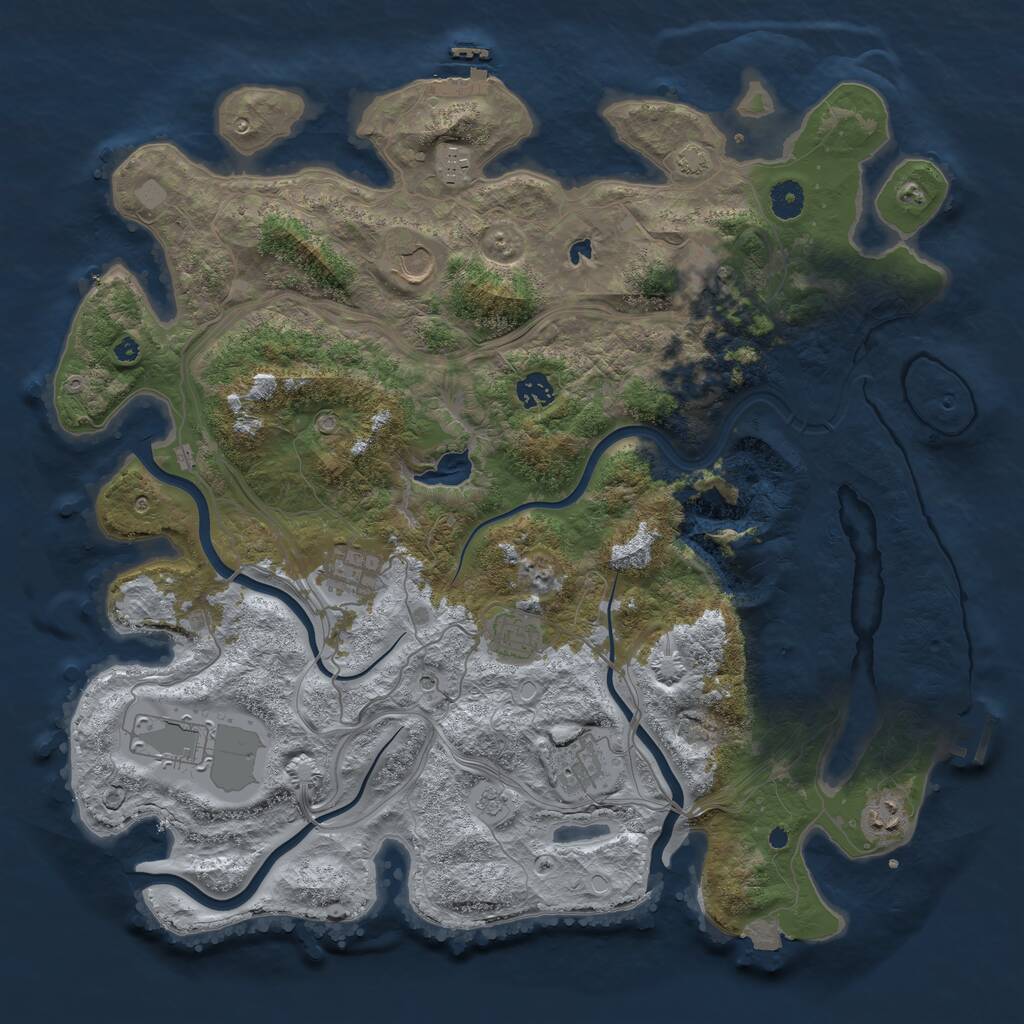 Rust Map: Procedural Map, Size: 4250, Seed: 496372812, 15 Monuments