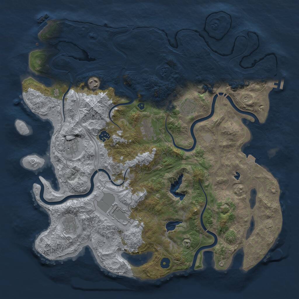 Rust Map: Procedural Map, Size: 4300, Seed: 1313169, 14 Monuments