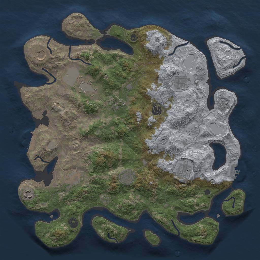Rust Map: Procedural Map, Size: 3800, Seed: 11306, 19 Monuments