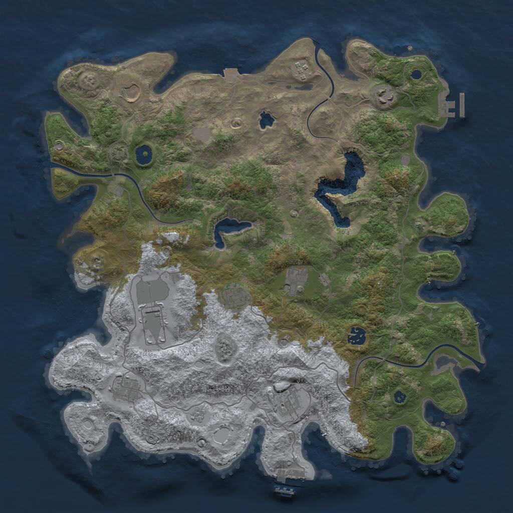 Rust Map: Procedural Map, Size: 4200, Seed: 70204, 15 Monuments