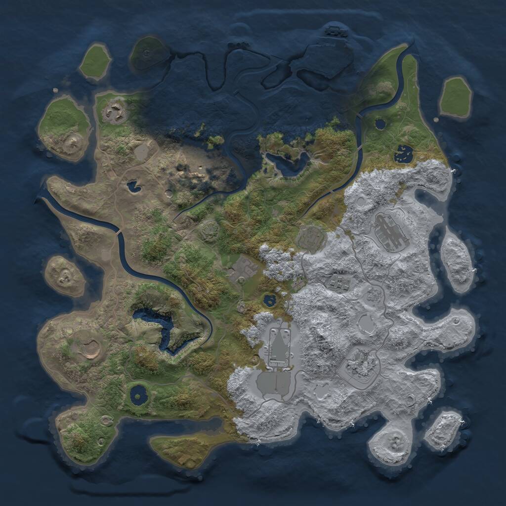 Rust Map: Procedural Map, Size: 4000, Seed: 91121225, 15 Monuments