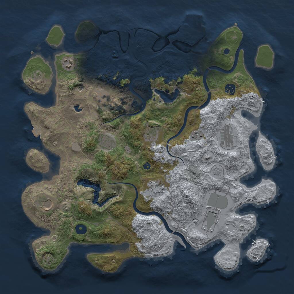 Rust Map: Procedural Map, Size: 4000, Seed: 91121225, 15 Monuments