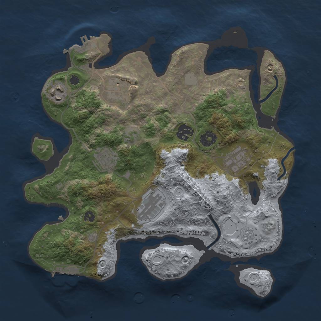 Rust Map: Procedural Map, Size: 3000, Seed: 4494313, 14 Monuments