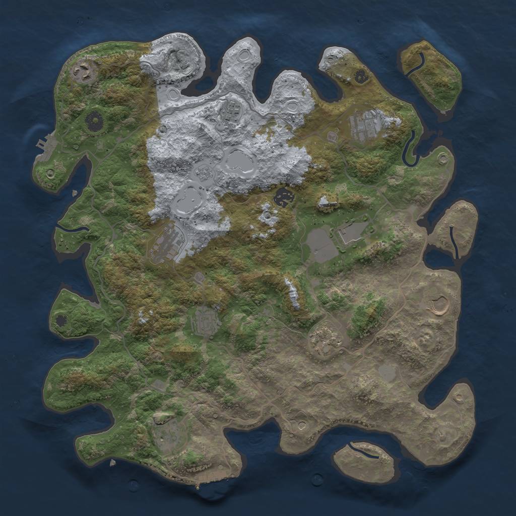Rust Map: Procedural Map, Size: 4000, Seed: 2426597, 19 Monuments