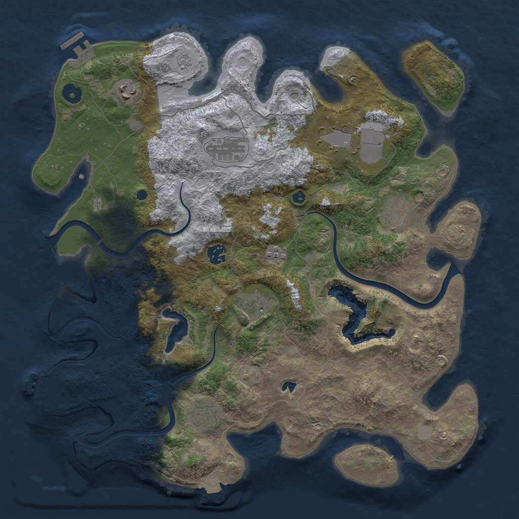 Rust Map: Procedural Map, Size: 4000, Seed: 2426597, 14 Monuments