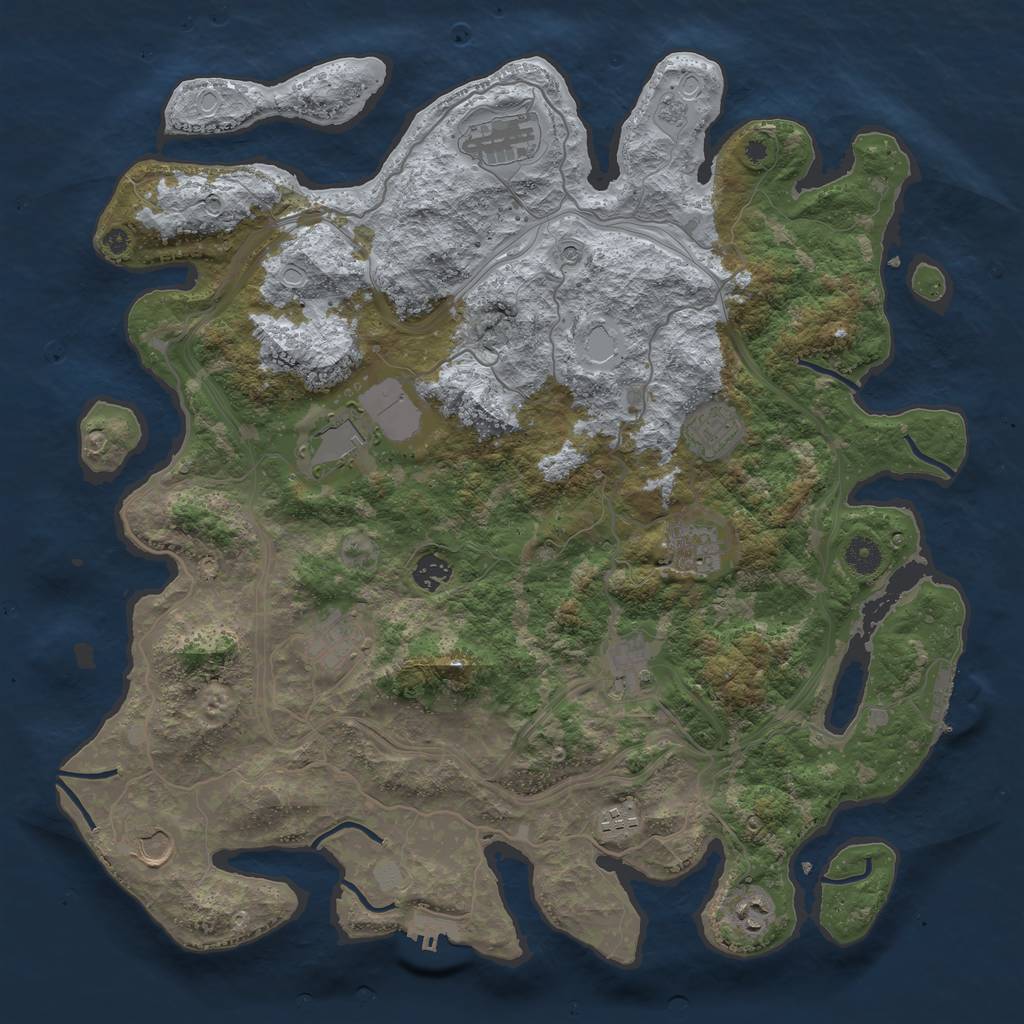 Rust Map: Procedural Map, Size: 4250, Seed: 1245344364, 19 Monuments