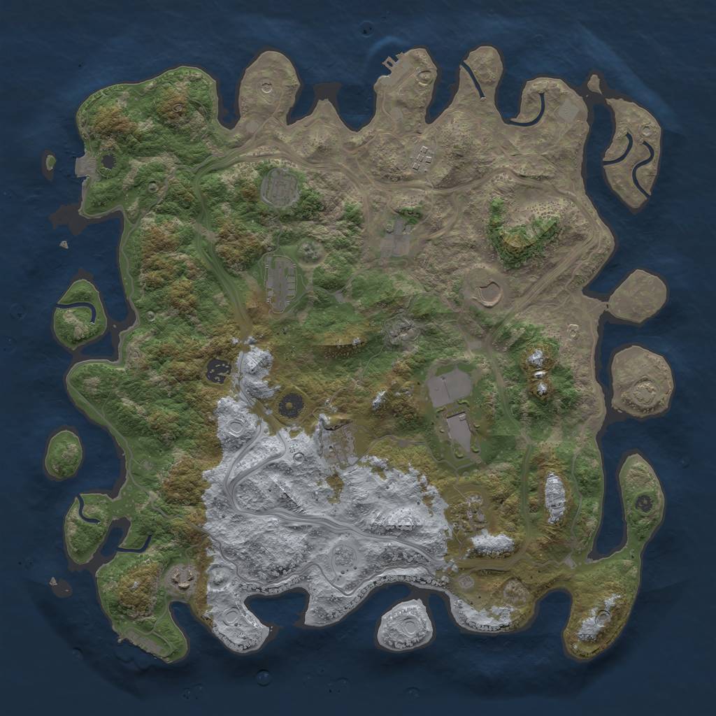 Rust Map: Procedural Map, Size: 4300, Seed: 1116161277, 18 Monuments