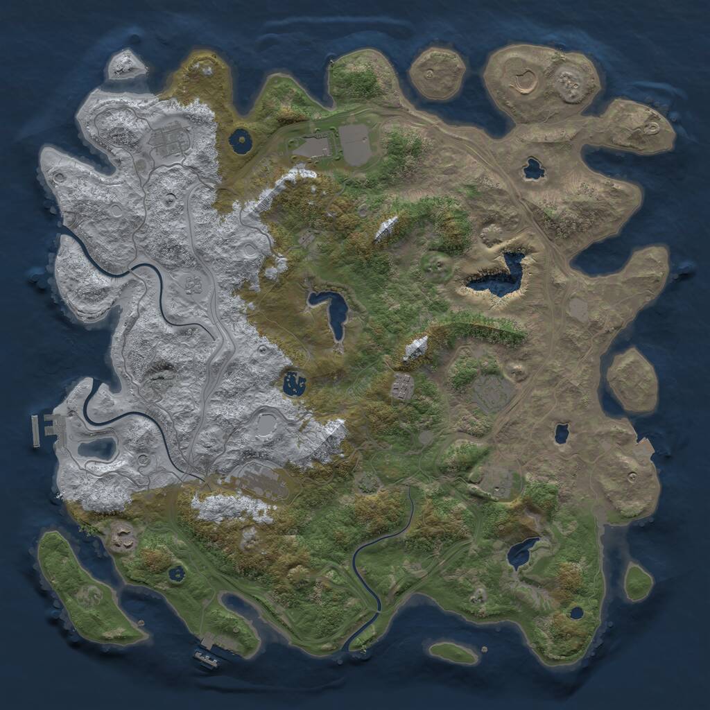 Rust Map: Procedural Map, Size: 4500, Seed: 894936828, 15 Monuments